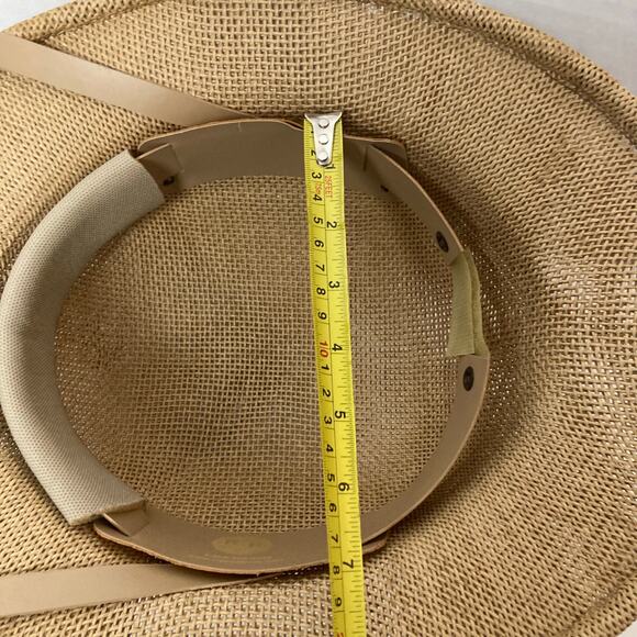 R&R Woven Safari Pith Helmet Hat Tan Outdoor Sun Protection Adventurer Explorer - Picture 11 of 11